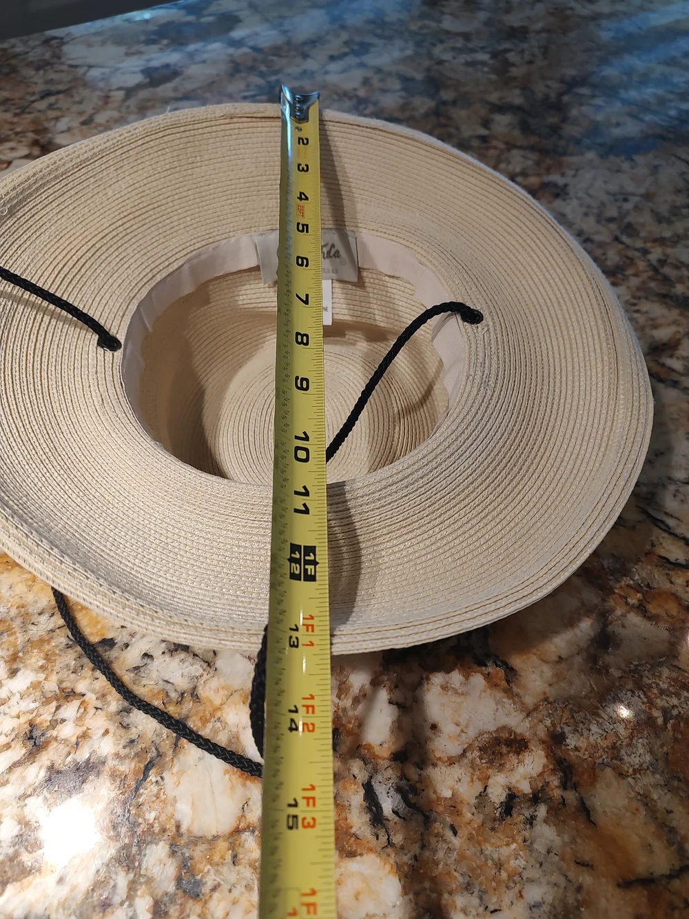 Tula Cream Wide-Brim Sun Hat with Black Chin Cord